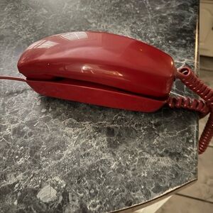 Vintage-Style Corded Telephone in Deep Burgundy
